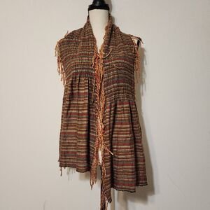 Echo stretchy Cozy fringed Striped wrap Scarf